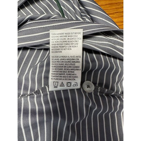 Russell Golf Polo Shirt Gray White Stripe Spartan MSU Logo Men's Size L - Picture 9 of 11